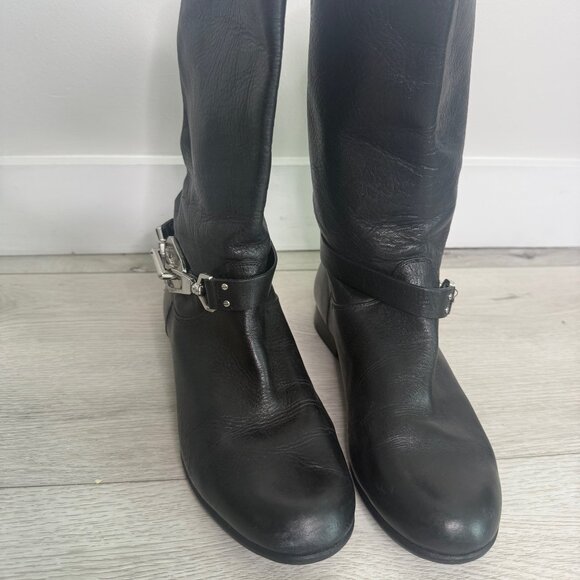 RACHAEL ZOE January Leather Strap Black Boots Size 7 with Box - Picture 5 of 8